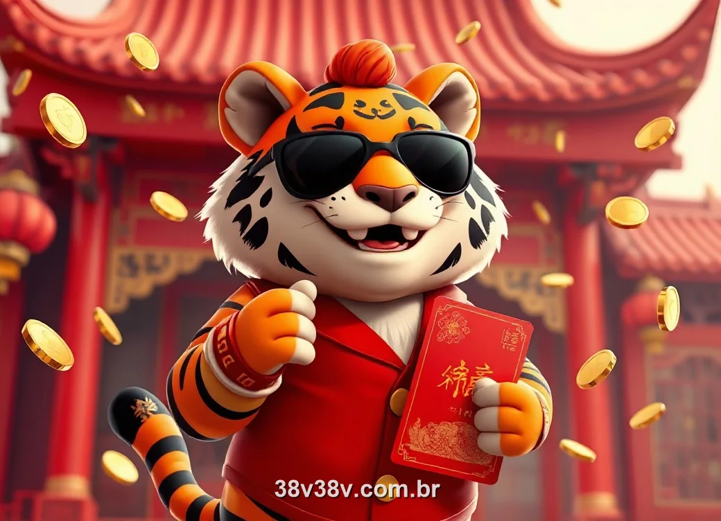 Tigre da sorte do 38V com moedas de ouro